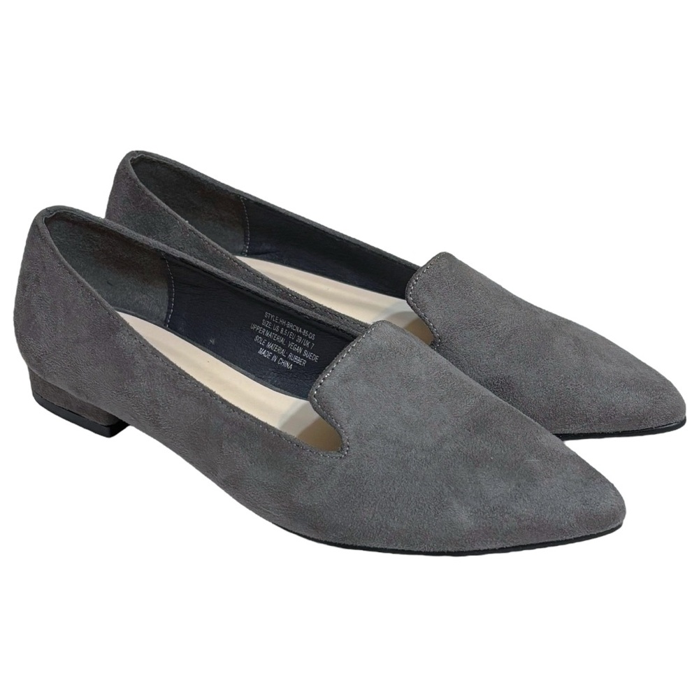 H by Halston flats gray faux suede pointed toe shoes size 8.5 US women’s